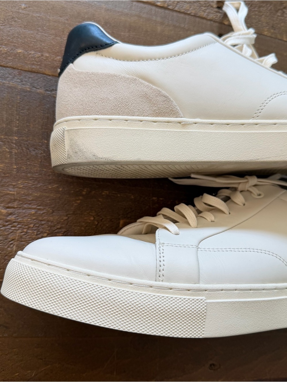 Cole Haan Grand series Men's Cream Leather Lace-Up Sneakers - Picture 3 of 7